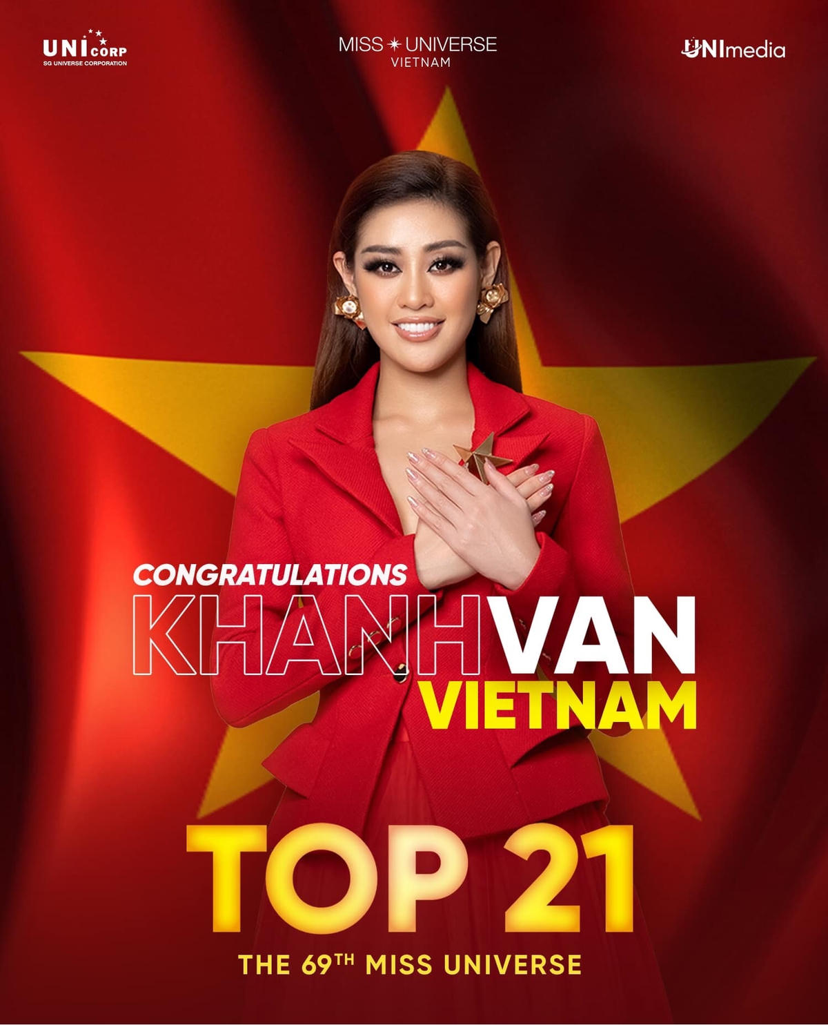 Nguyễn Trần Khánh Vân, top 21 Hoa hậu Hoàn vũ 2021.