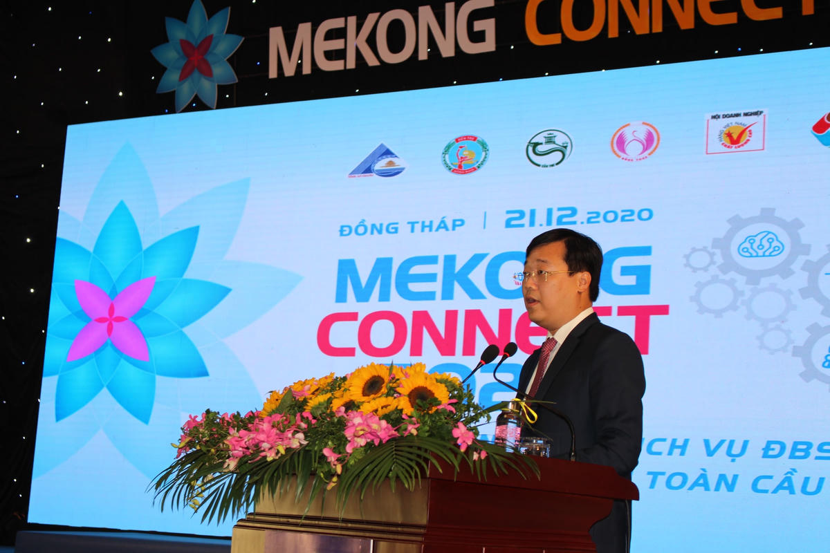 Ông Lê Quốc Phong, Bí Thư Tỉnh ủy Đồng Tháp phát biểu tại sự kiện.