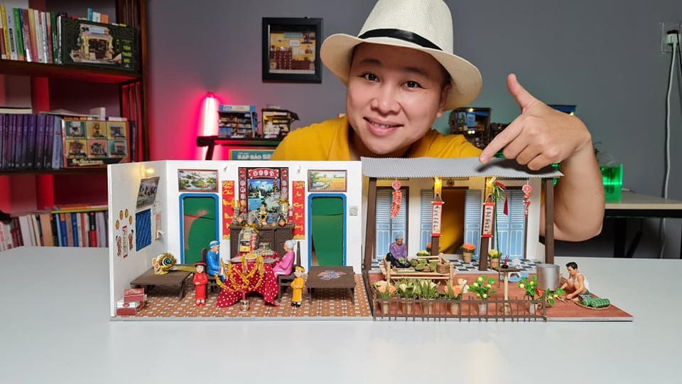 Những mô hình tiểu cảnh hút mắt người xem bởi độ tinh xảo, tỉ mỉ đến từng chi tiết. Ảnh: NVCC. 
