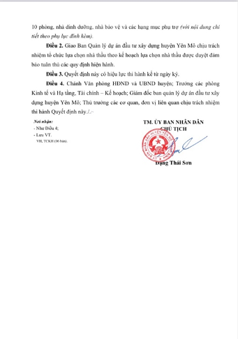 Quyết định số 5267/QĐ-UB về việc phê duyệt kế hoạch lựa chọn nhà thầu gói thầu thuộc dự án Trường mầm non xã Khánh Thịnh.
