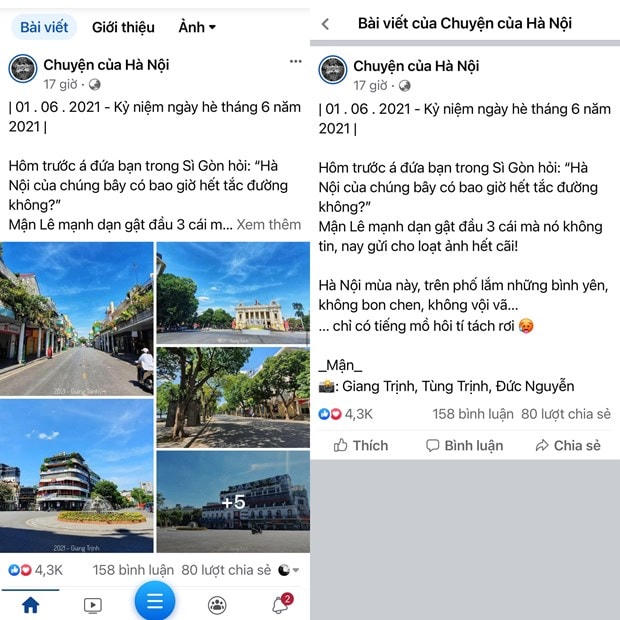 Phần ảnh vẫn hiển thị khi ở ngoài trang chủ nhưng khi người dùng click vào xem thì sẽ biến mất. Ảnh chụp màn hình.  