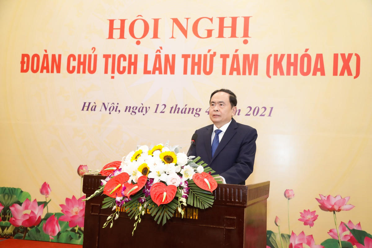 Phó Chủ tịch Thường trực Quốc hội, Chủ tịch UBTƯ MTTQ Việt Nam Trần Thanh Mẫn phát biểu khai mạc Hội nghị.