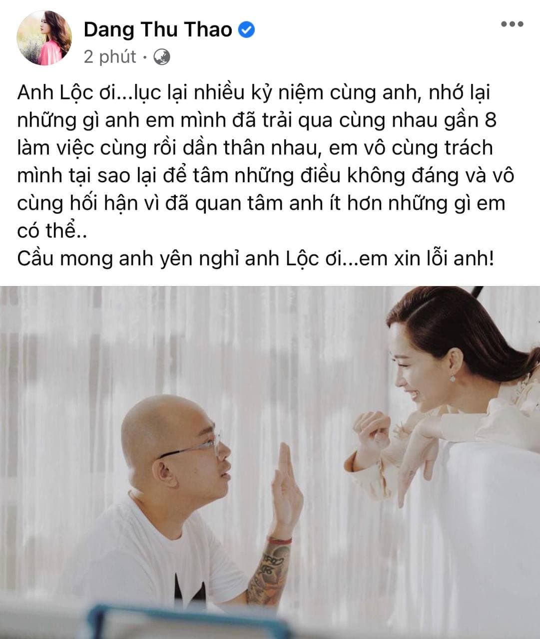 Đặng Thu Thảo cũng xin lỗi Phan Minh Lộc.