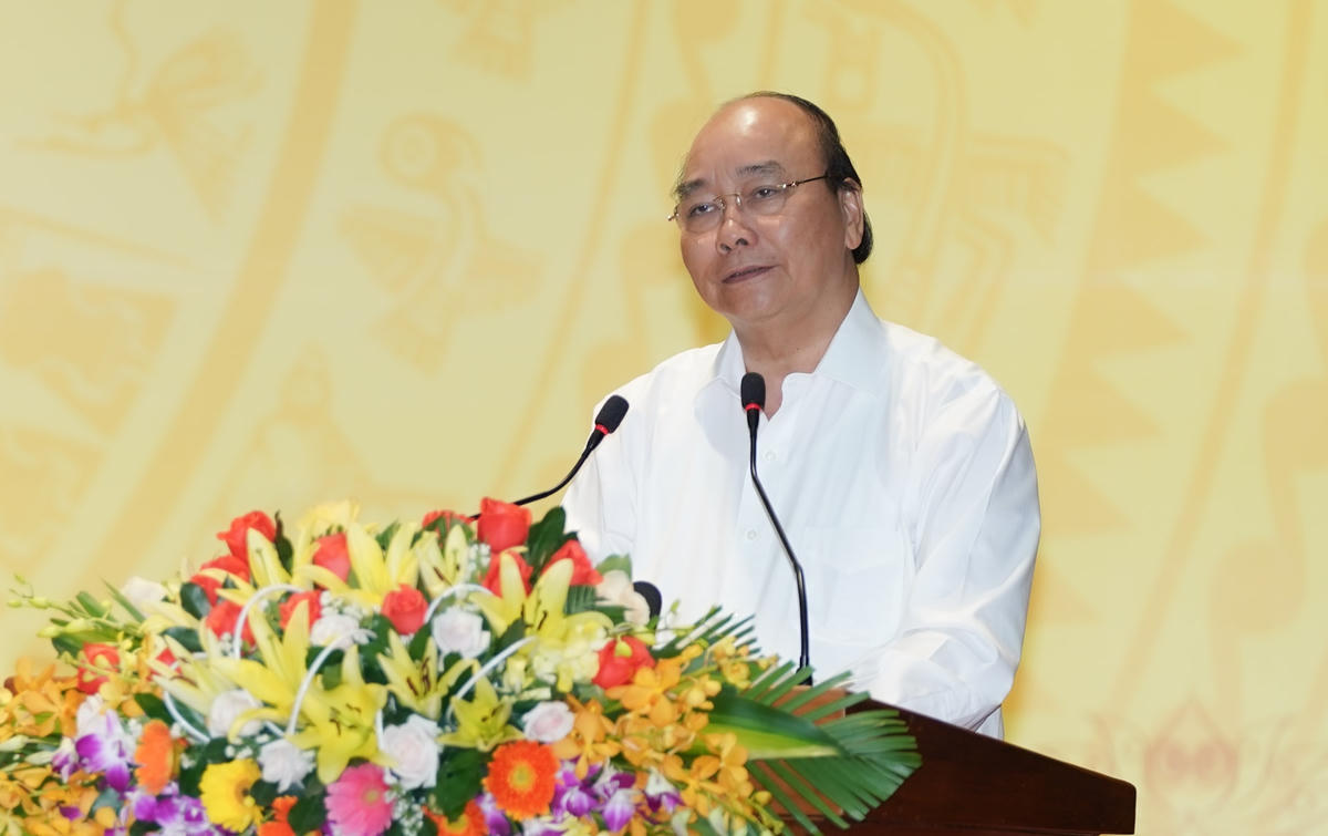 Thủ tướng Nguyễn Xuân Phúc phát biểu khai mạc Hội nghị. - Ảnh: VGP/Quang Hiếu.