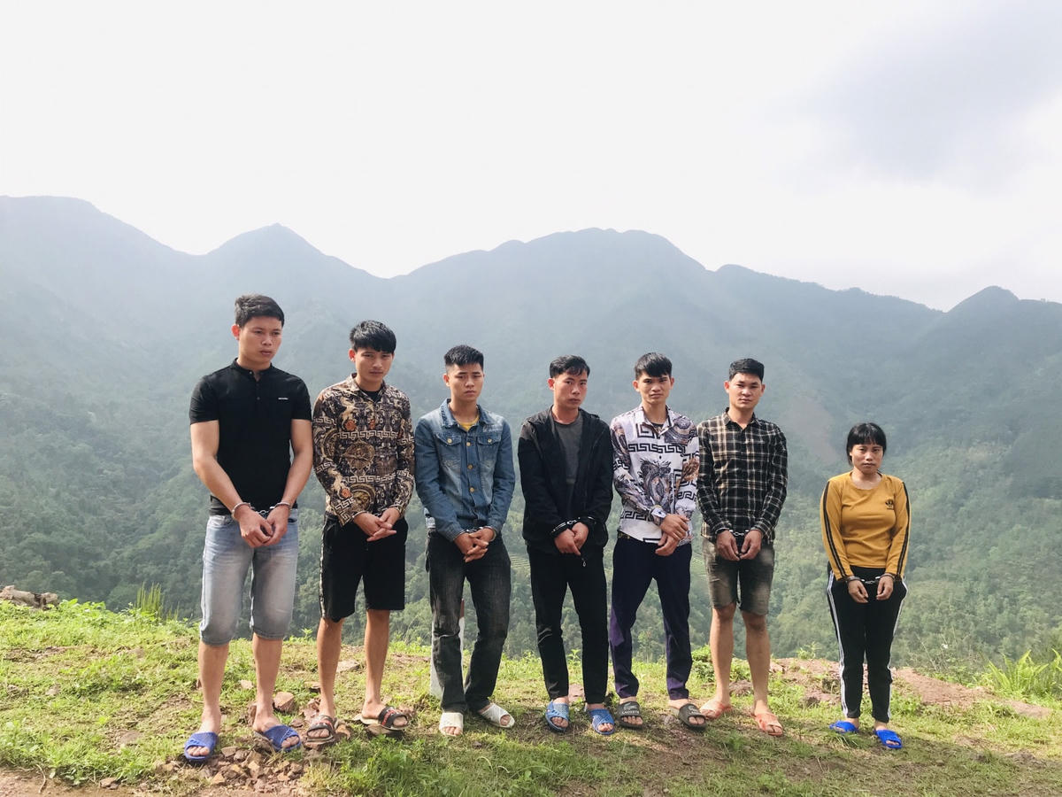 Nhóm đối tượng bị bắt giữ.