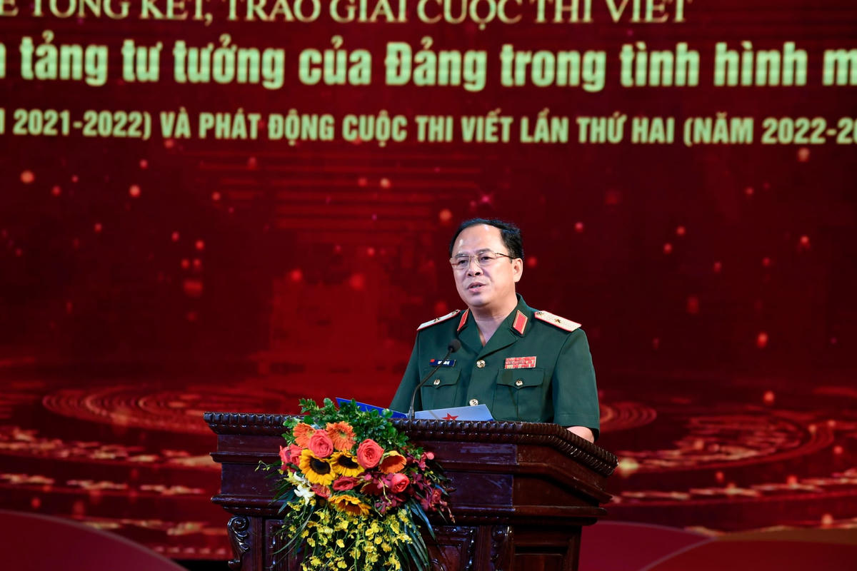 Thiếu tướng Đoàn Xuân Bộ, Tổng Biên tập Báo Quân đội nhân dân, Trưởng ban tổ chức cuộc thi đã phát động Cuộc thi viết "Bảo vệ nền tảng tư tưởng của Đảng trong tình hình mới" lần thứ hai (2022-2023).