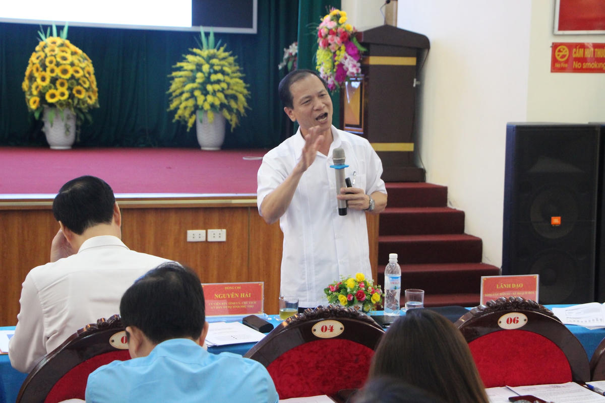 ThS.BS Mai Xuân Phương, Phó vụ trưởng Vụ Truyền thông - Giáo dục, Tổng cục Dân số KHHGĐ, Bộ Y tế phát biểu tại Hội nghị