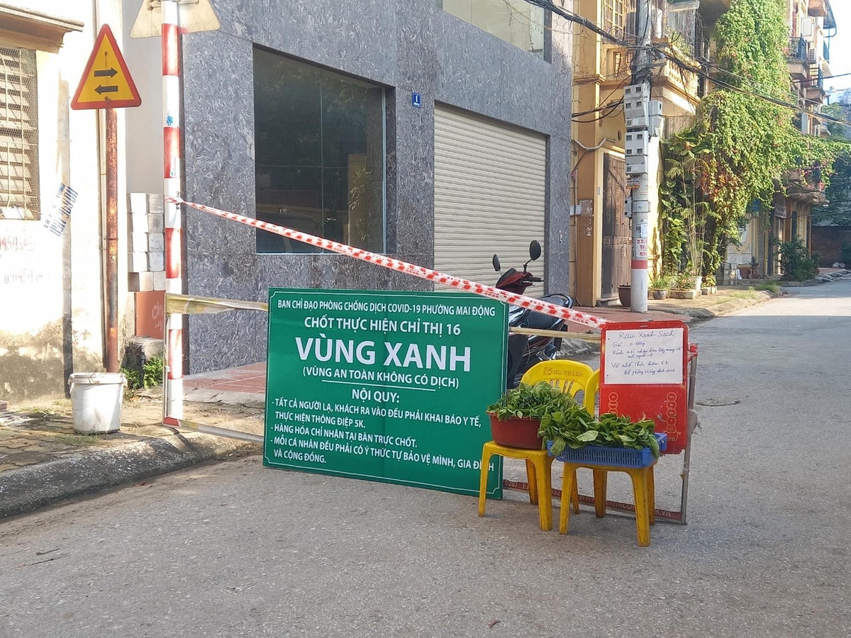 Rất nhiều "vùng xanh" được thiết lập trên địa bàn phường Mai Động, quận Hoàng Mai. 