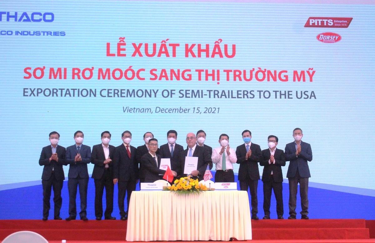THACO và PITTS Enterprises ký kết thỏa thuận quyền phân phối sơ mi rơ moóc sang thị trường Mỹ.