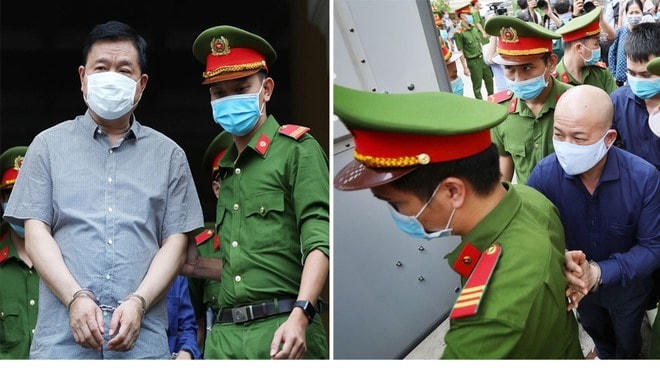 Bị cáo Đinh La Thăng và Đinh Ngọc Hệ. Ảnh: Thanh Niên.