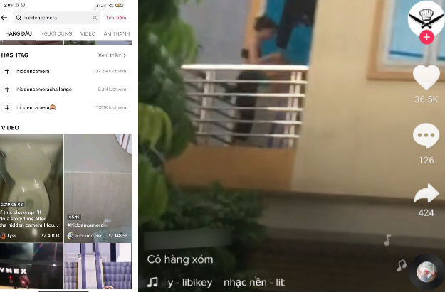 Các đoạn clip rình rập và quay lén ghi hình ai đó cũng thu hút người xem.