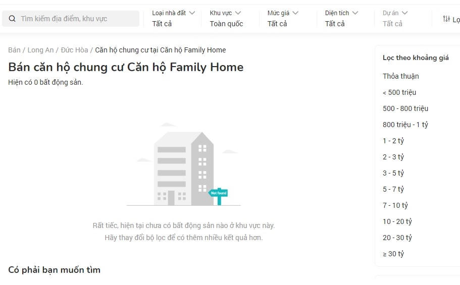 Hình ảnh các dự án "ma" của House Land hiện đã bị gỡ trên các trang web rao bán bất động sản. (Ảnh chụp màn hình).