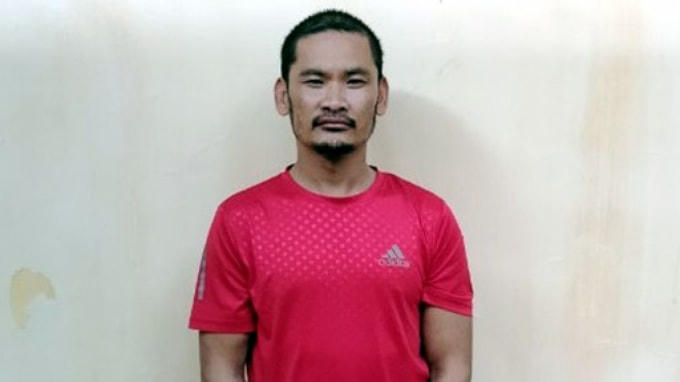 Đối tượng Nguyễn Văn Vy tại cơ quan Công an.