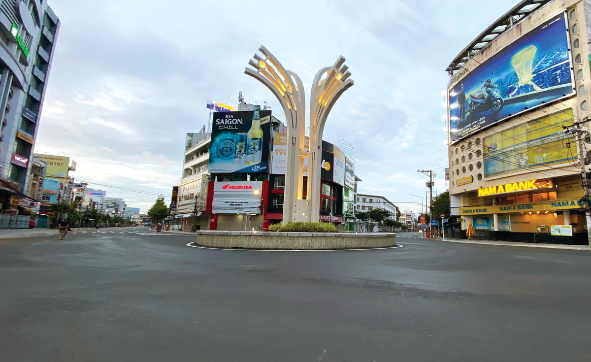 Trung tâm TP Long Xuyên, tỉnh An Giang những ngày giãn cách.