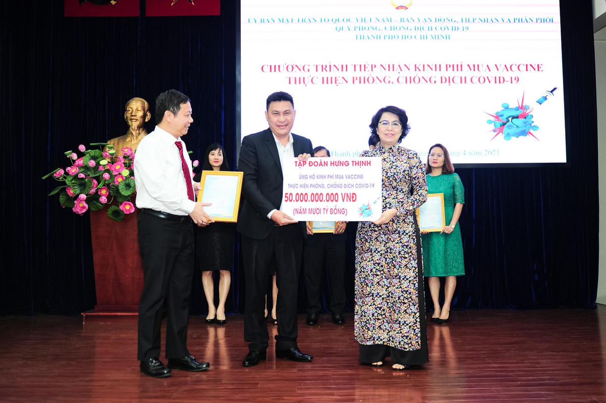 Tập đoàn Hưng Thịnh ủng hộ 50 tỷ mua vaccine phồng dịch Covid - 19.