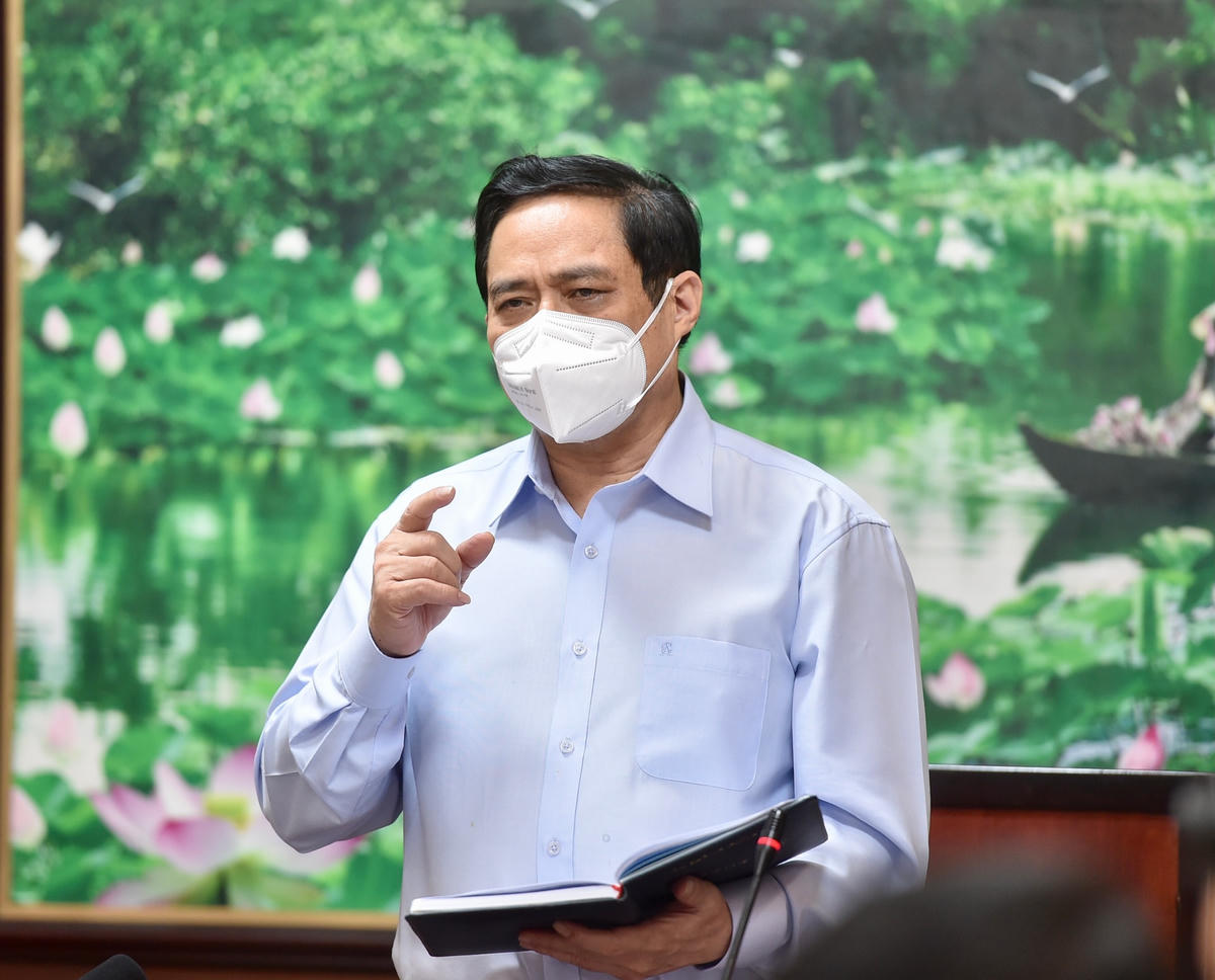 Thủ tướng Phạm Minh Chính: Nếu để người dân thiếu ăn thiếu mặc là có lỗi với nhân dân. Ảnh: VGP/Nhật Bắc.  