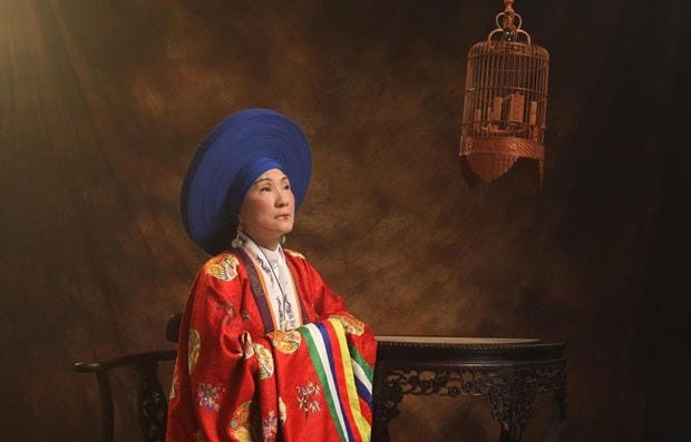 Tạo hình của diễn viên Hồng Đào trong vai Thái hậu Từ Dũ, phim "Phượng Khấu" (Nguồn: Đoàn làm phim).