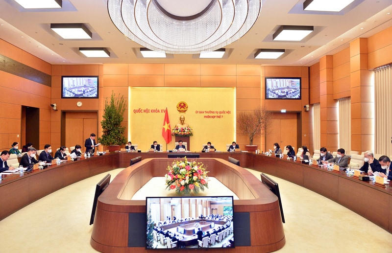 Toàn cảnh Phiên họp thứ 7 của Ủy ban Thường vụ Quốc hội. Ảnh: quochoi.vn.