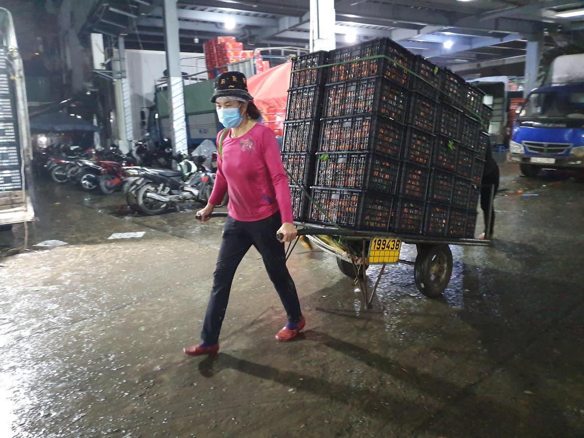 Dưới cái lạnh tê tái dưới 8 độ C, lưng áo họ vẫn thấm đẫm mồ hôi.
