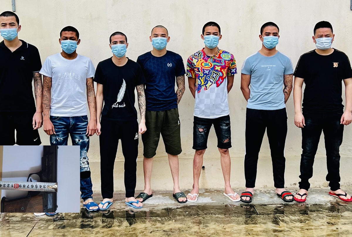 7 thanh niên ở TX Bỉm Sơn và huyện Hà Trung vác súng và kiếm đi tìm đối thủ lúc rạng sáng.