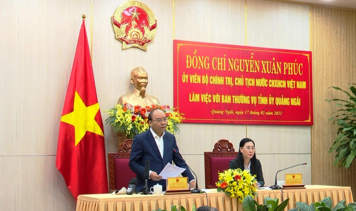 Chủ tịch nước Nguyễn Xuân Phúc phát biểu tại buổi làm việc.