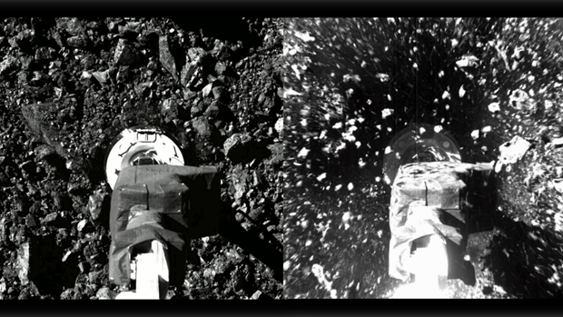 NASA công bố hình ảnh thu thập mẫu vật trên hành tinh Bennu