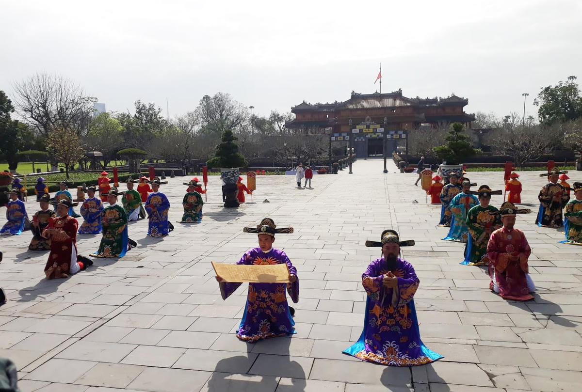 Lần đầu tiên Trung tâm Bảo tồn Di tích Cố đô Huế tái hiện lễ Nguyên đán thời Nguyễn.