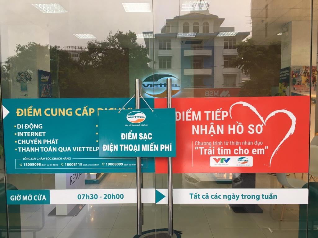 Viettel có các điểm sạc miễn phí.