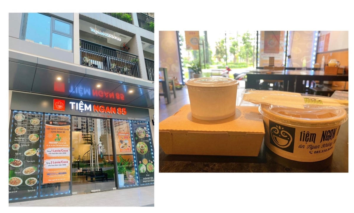 Tiệm Ngan 85 của chị Trà My lên nhiều chương trình ưu đãi cho khách mua mang về. Ảnh: L.A..