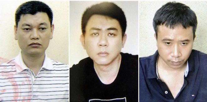 Nguyễn Anh Ngọc, Nguyễn Hoàng Trung và Phạm Quang Dũng. Ảnh: Bộ Công an.