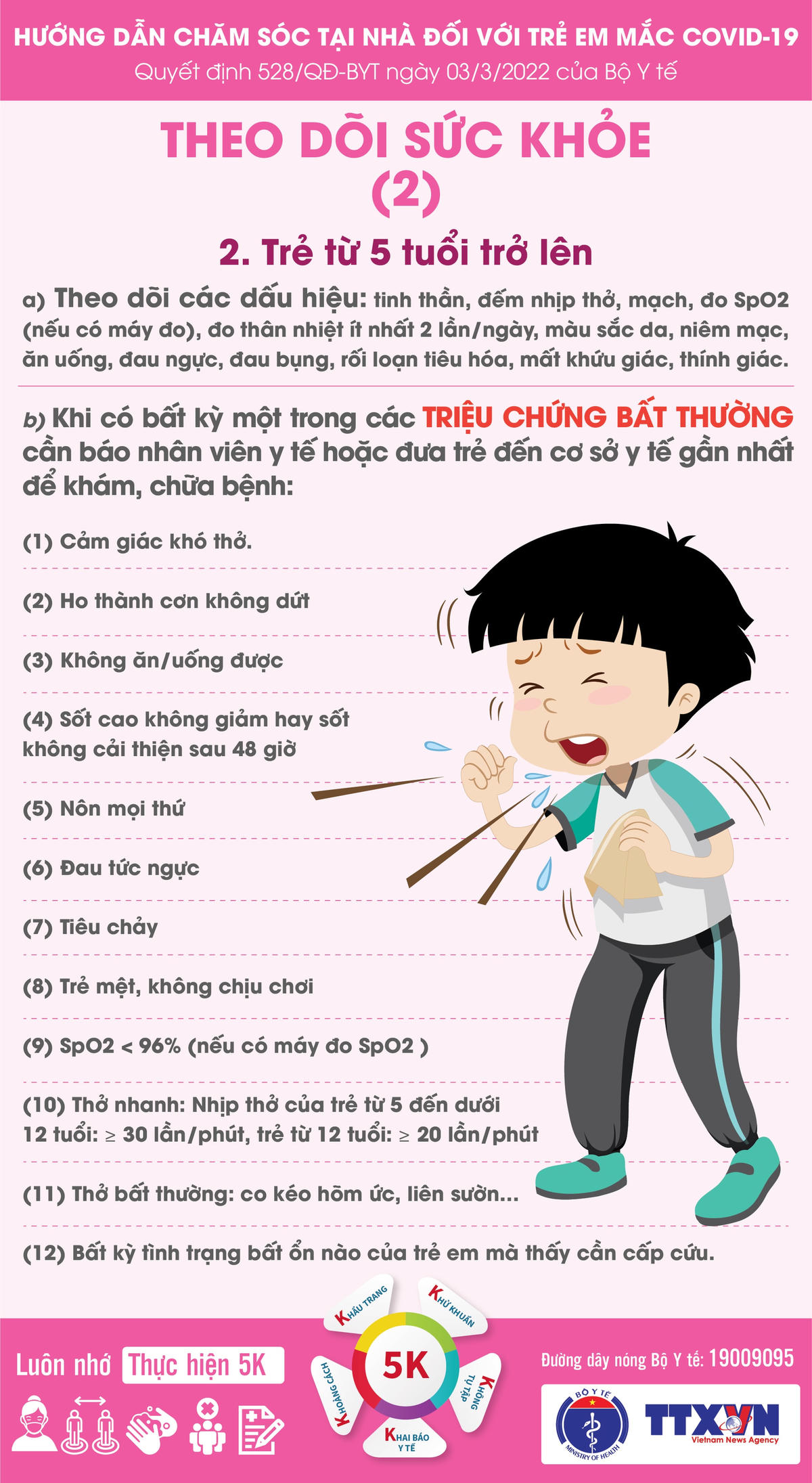 Bộ Y tế hướng dẫn chăm sóc tại nhà đối với trẻ em mắc Covid-19