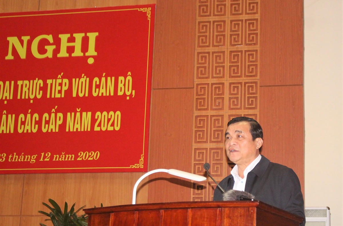 Bí thư Tỉnh ủy Quảng Nam phát biểu tại buổi đối thoại.