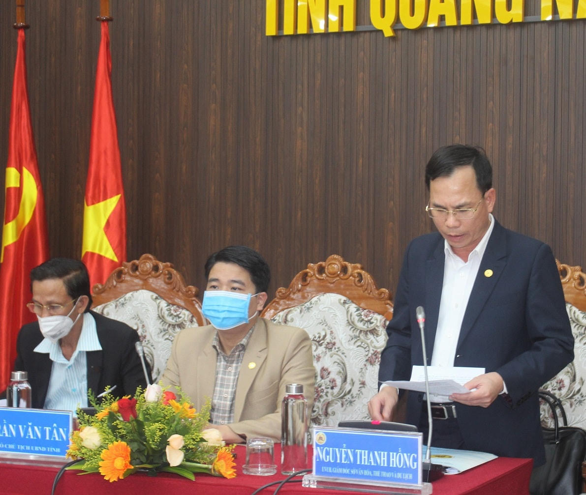 Ông Nguyễn Thanh Hồng, Giám đốc Sở VHTT&DL tỉnh Quảng Nam thông tin về hoạt động kỷ niệm.
