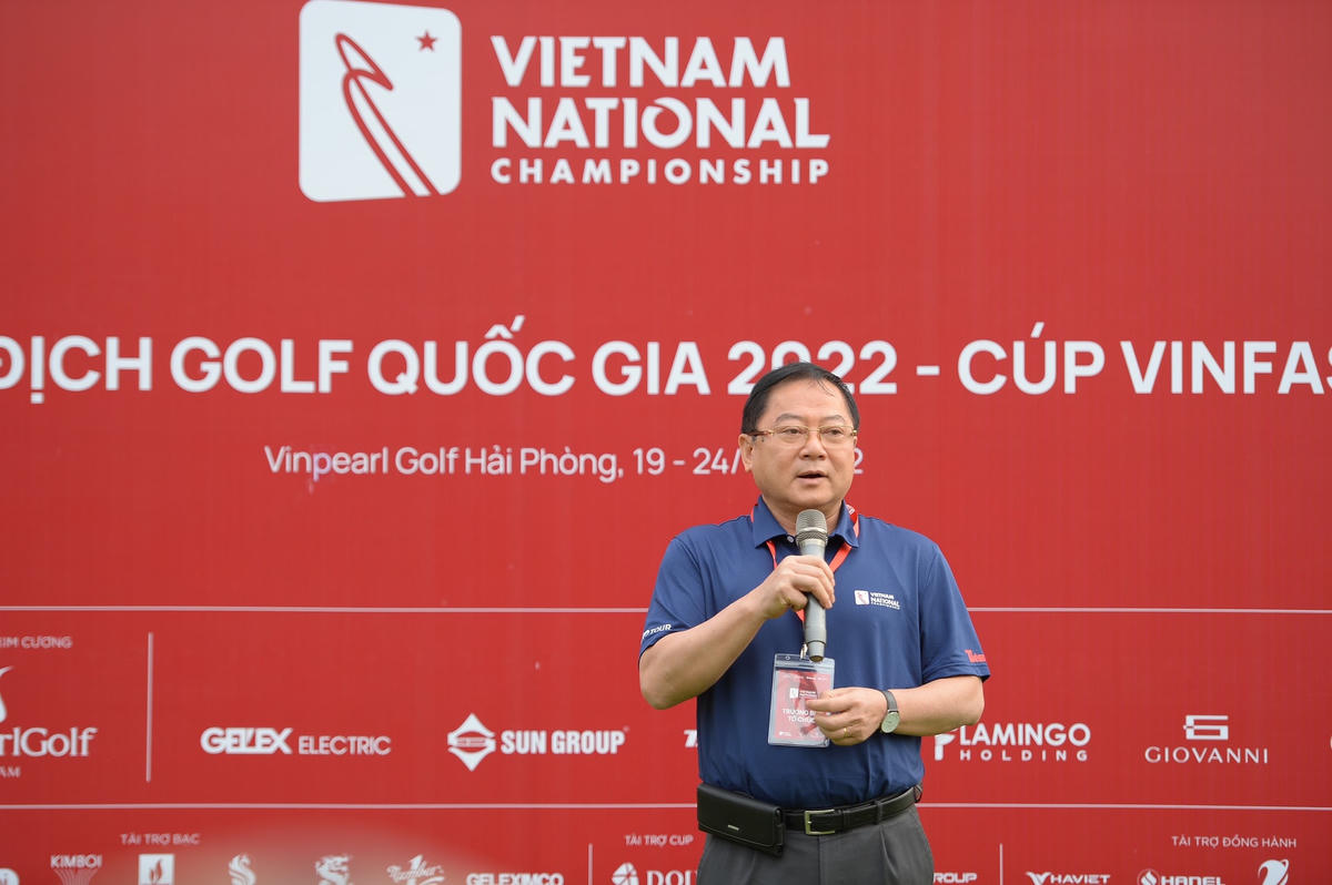 Nhà báo Lê Xuân Sơn, Tổng Biên tập Báo Tiền Phong, đồng Trưởng ban tổ chức Giải Vô địch Golf Quốc gia 2022 – Cúp VinFast.