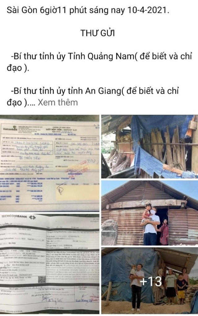 Ngày 10/4, ông Đoàn Ngọc Hải có thư (đăng trên trang cá nhân) đòi lại số tiền 106 triệu đồng mà ông hỗ trợ cho Ủy ban MTTQVN TP Châu Đốc.