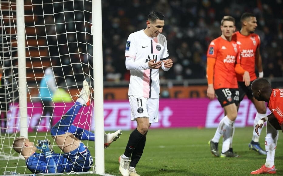 PSG may mắn có bàn gỡ hòa ở phút 91 để giành được 1 điểm trên sân của Lorient.