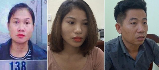 Các đối tượng bị bắt giữ.  