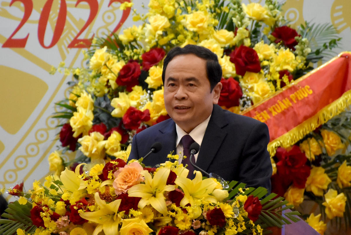 Phó Chủ tịch Thường trực Quốc hội Trần Thanh Mẫn phát biểu tại Đại hội.