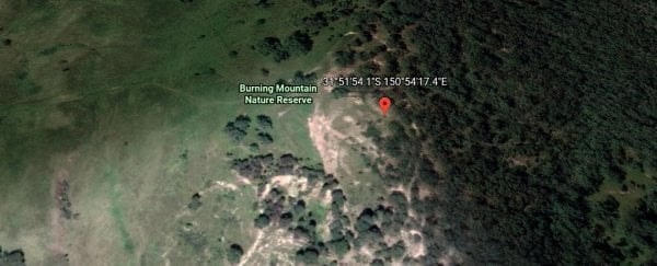 Bản đồ cho thấy vị trí ngọn núi Burning. Ảnh Science Alert.