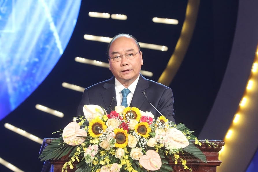 Thủ tướng Chính phủ Nguyễn Xuân Phúc phát biểu tại buổi lễ. Ảnh: Quang Vinh