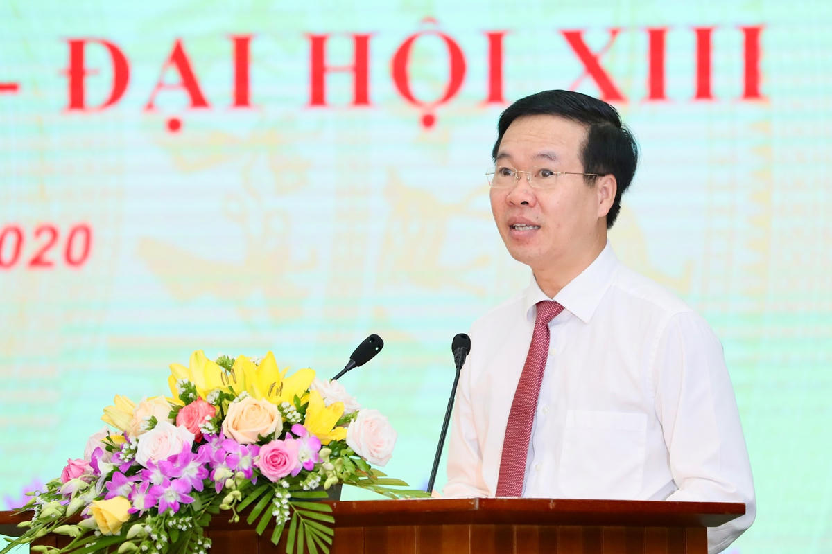 Trưởng Ban Tuyên giáo Trung ương Võ Văn Thưởng phát biểu tại buổi lễ. Ảnh: VGP.