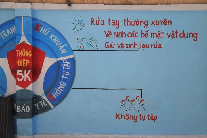 Thông điệp 5K của Bộ Y tế được thể hiện đơn giản, tinh tế.