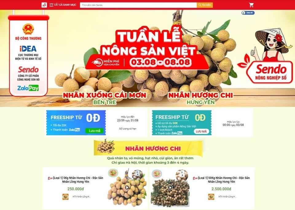 Nhãn lồng Hưng Yên chính thức lên sàn thương mại điện tử.