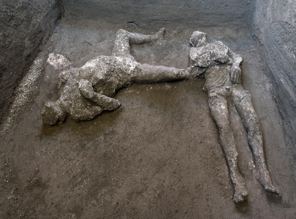 Thi thể của nạn nhân vụ phun trào Vesuvius được tìm thấy trong tình trạng bị bao bọc hoàn toàn bởi vật chất núi lửa. Ảnh: AP.