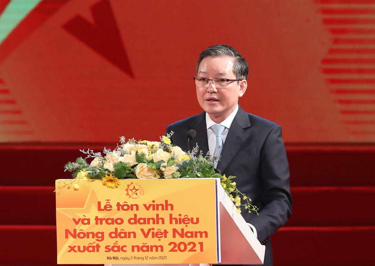 Chủ tịch Hội Nông dân Việt Nam Lương Quốc Đoàn phát biểu khai mạc.