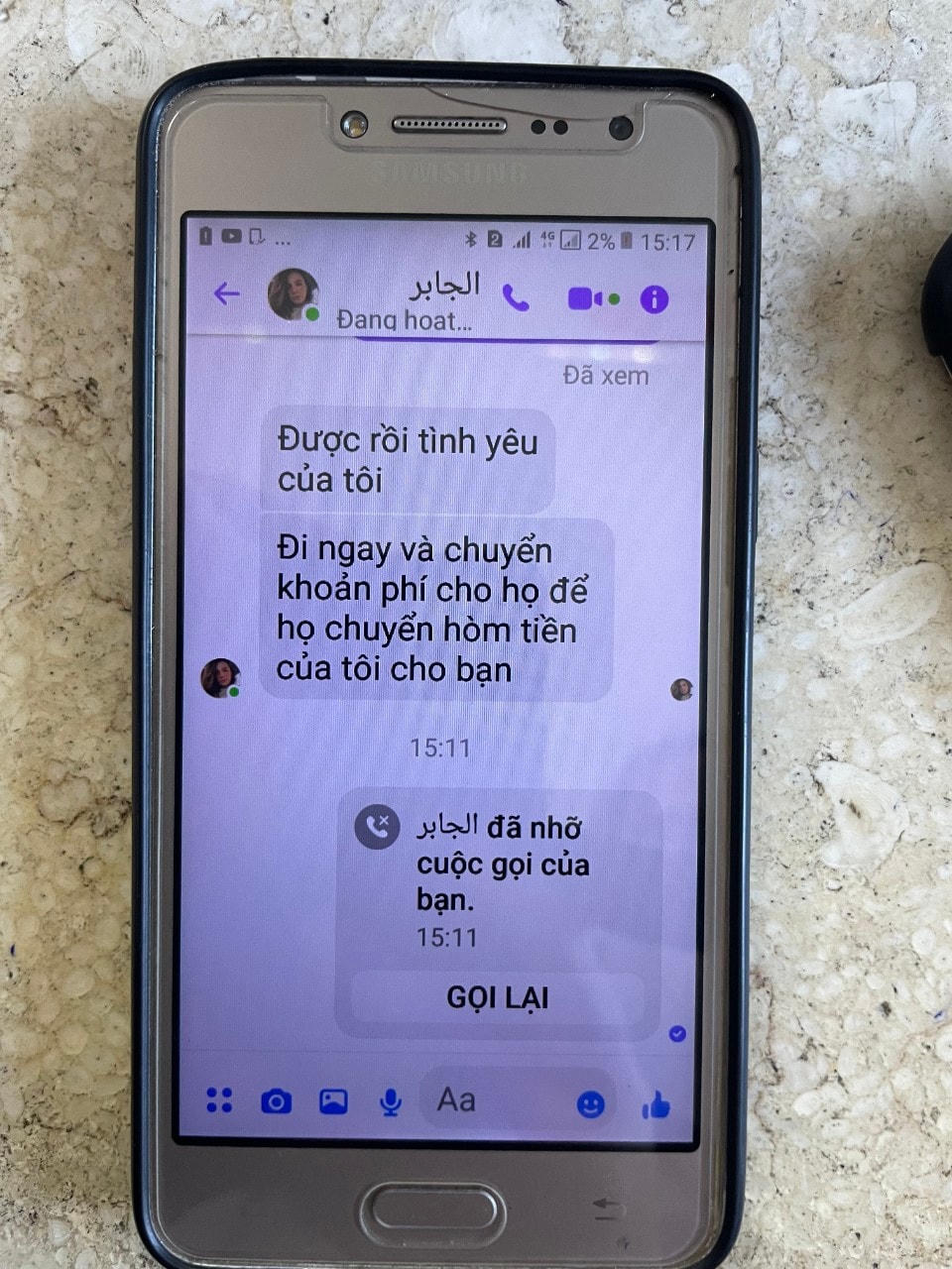 Tin nhắn đối tượng hối ông X. chuyển tiền.
