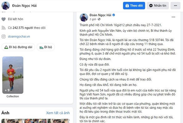 Trang Facebook của ông Đoàn Ngọc Hải