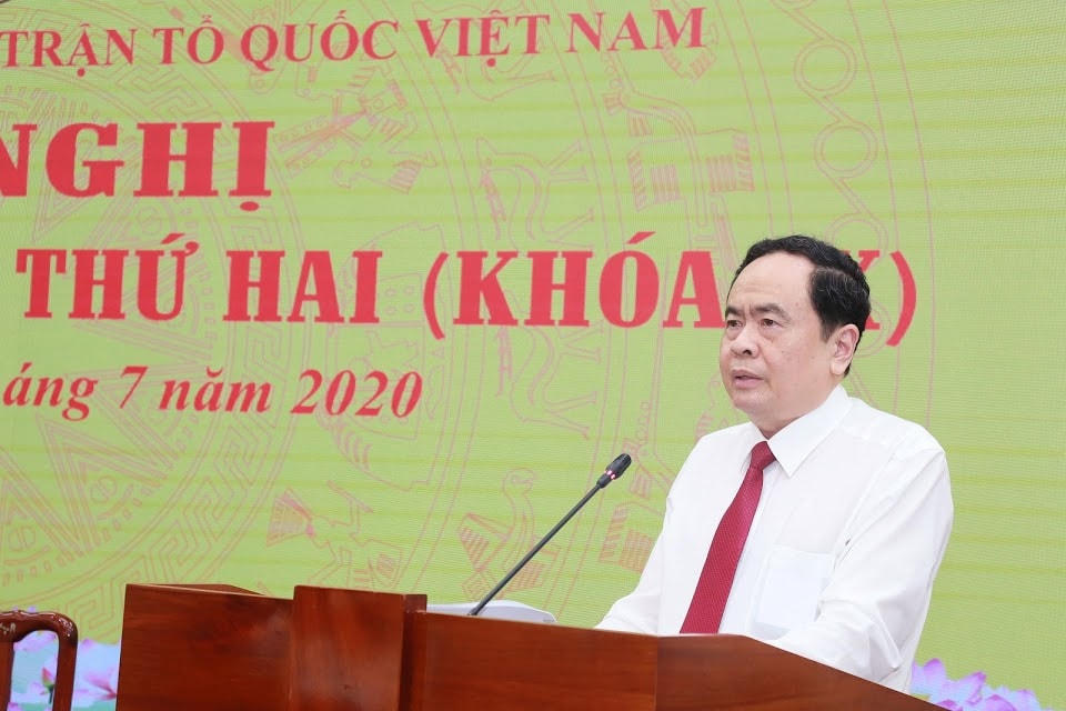 Chủ tịch Trần Thanh Mẫn phát biểu khai mạc Hội nghị. Ảnh: Quang Vinh.