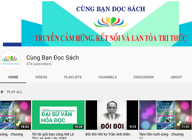 Kênh Youtube “Cùng bạn đọc sách”.