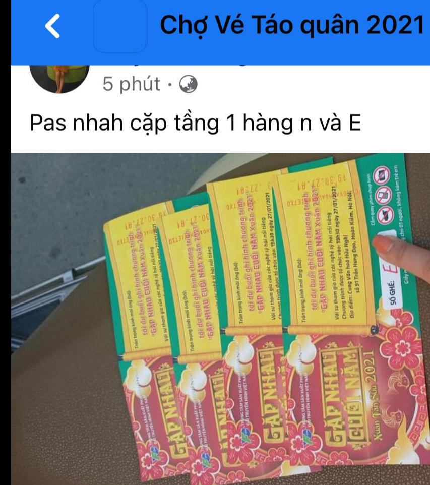 Vé xem chương trình Táo Quân 2021 đã được rao bán nhộn nhịp trên mạng.